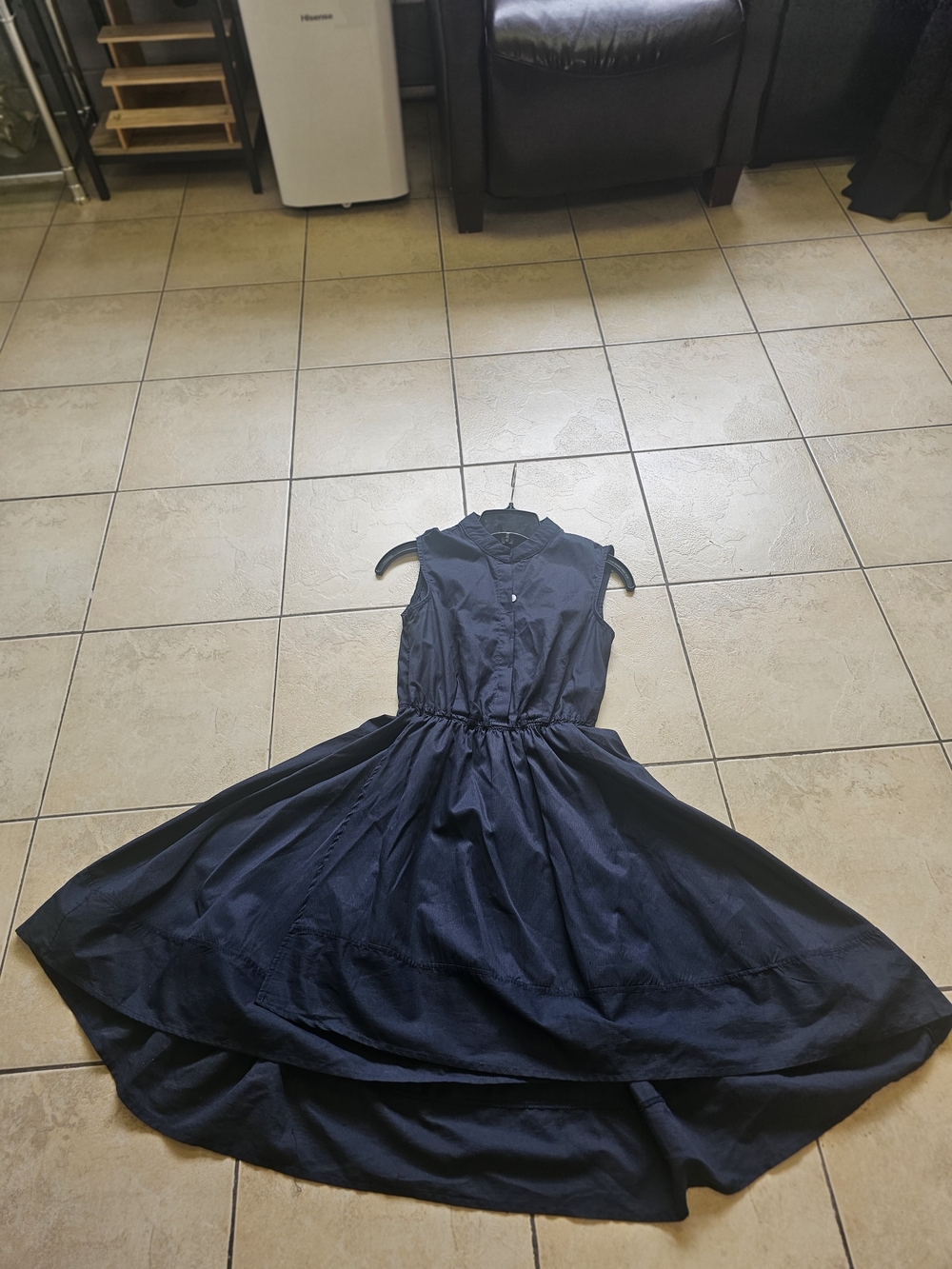 Source Unknown Navy Sleeveless A-Line Mini Dress - Picture 2 of 6